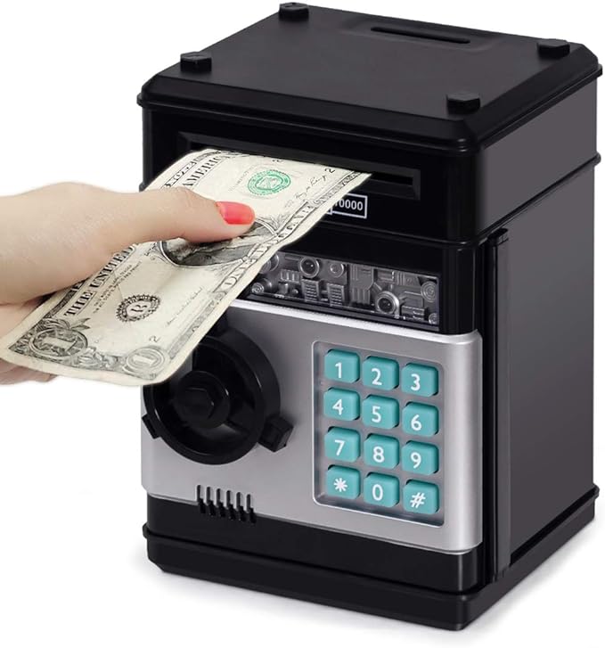 Refasy Piggy Bank Cash Coin Can ATM Bank Electronic Coin Money Bank